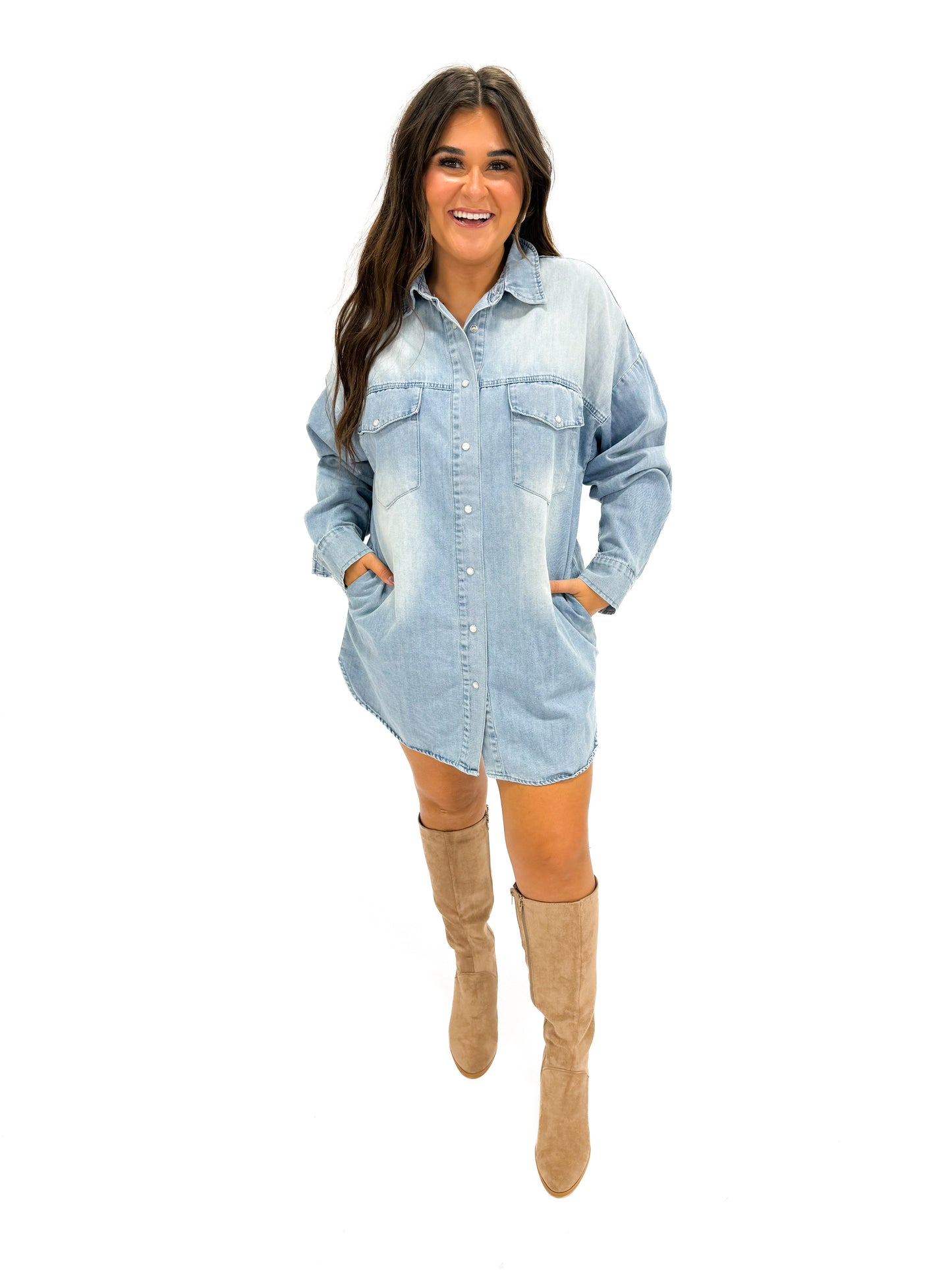 Decked Out Denim Dress