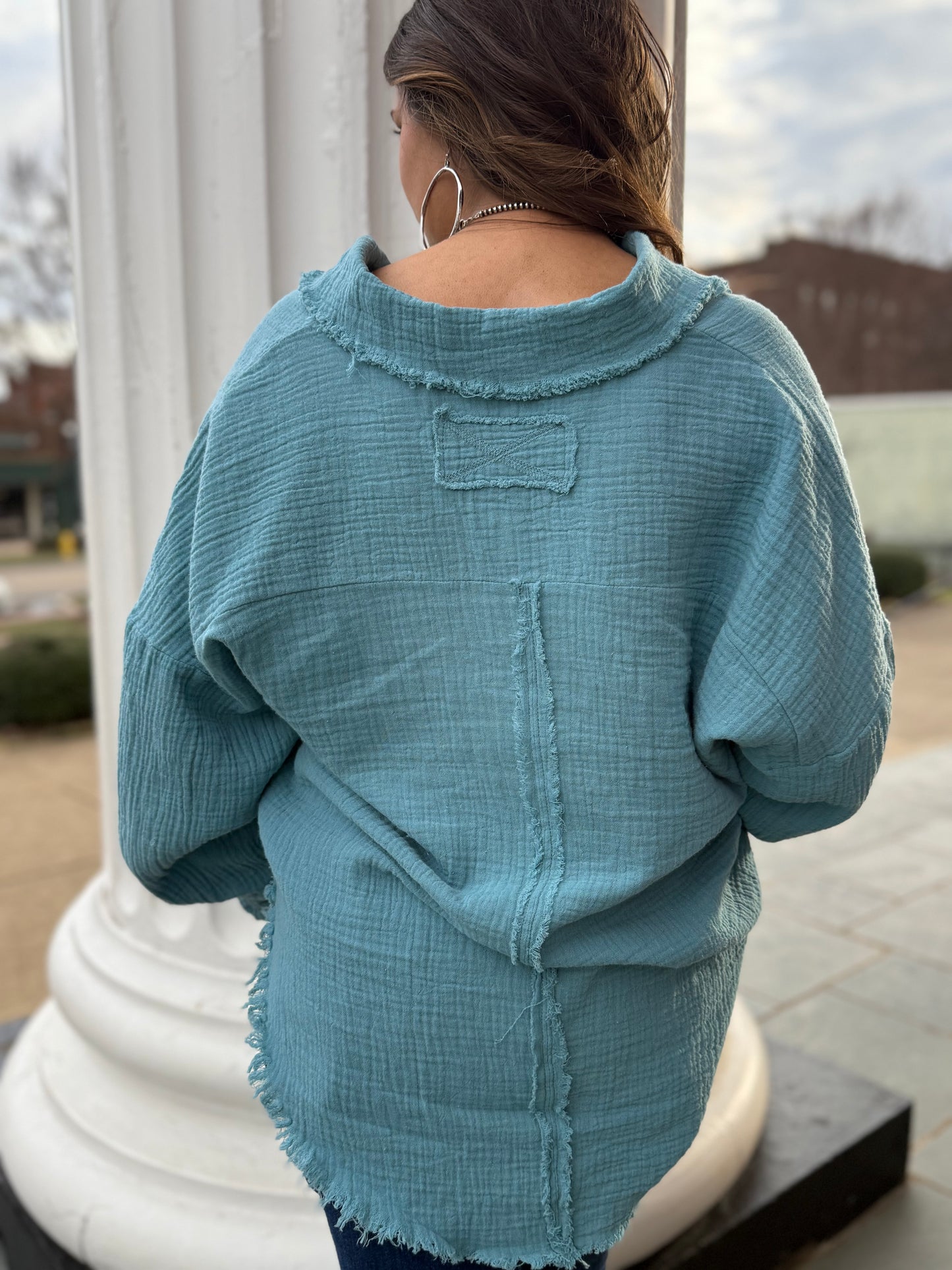 Off The Clock Button Up