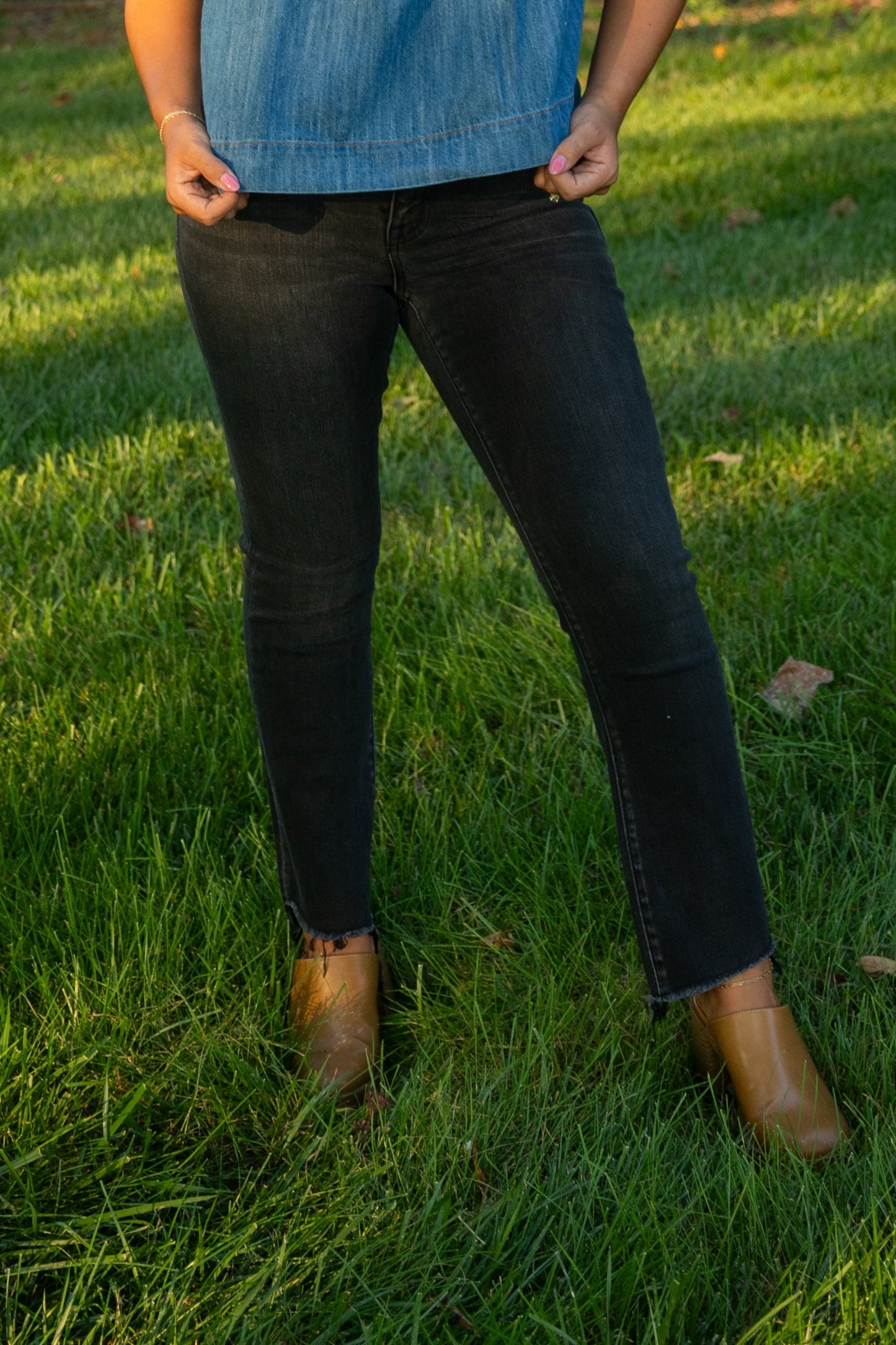 Back in Black Crop Flare Jean
