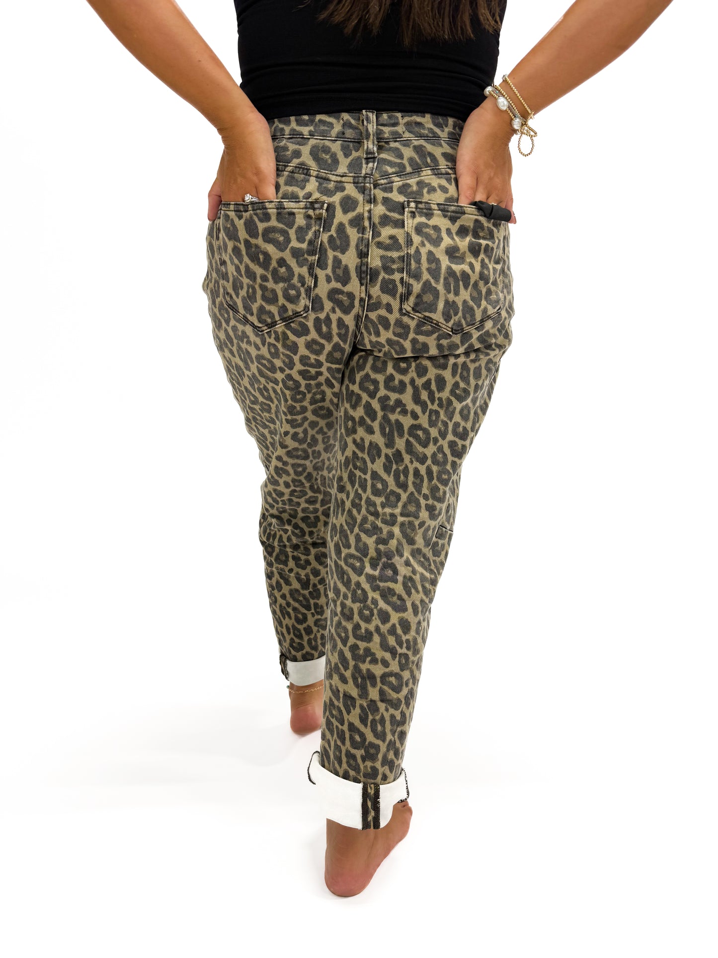 Roaring Leopard Barrel Jean