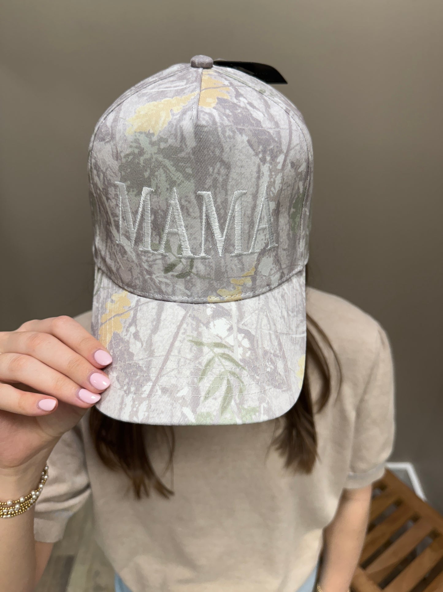 Acid Washed Camo Mama Trucker