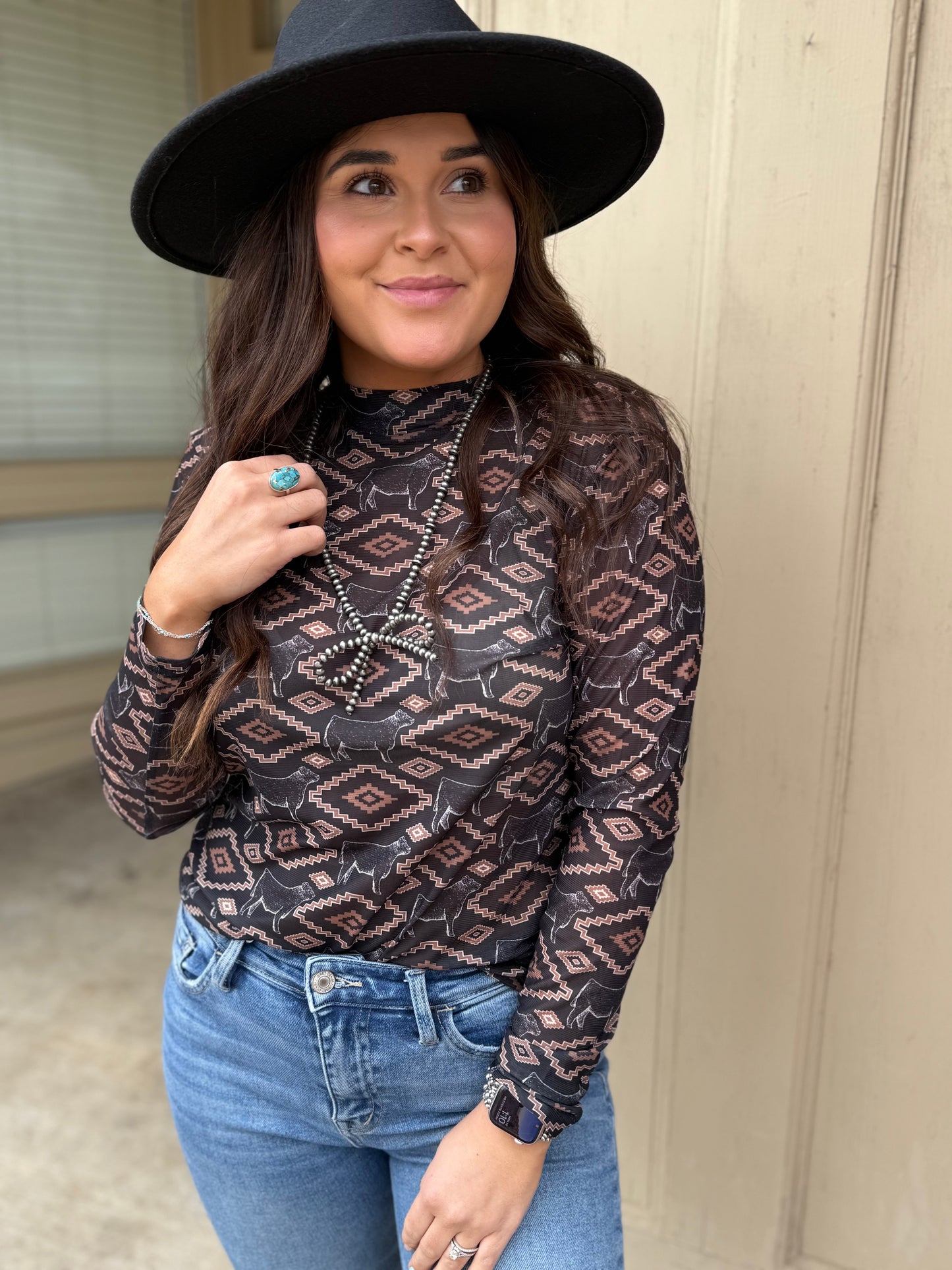Cattle Crazed Mesh Top