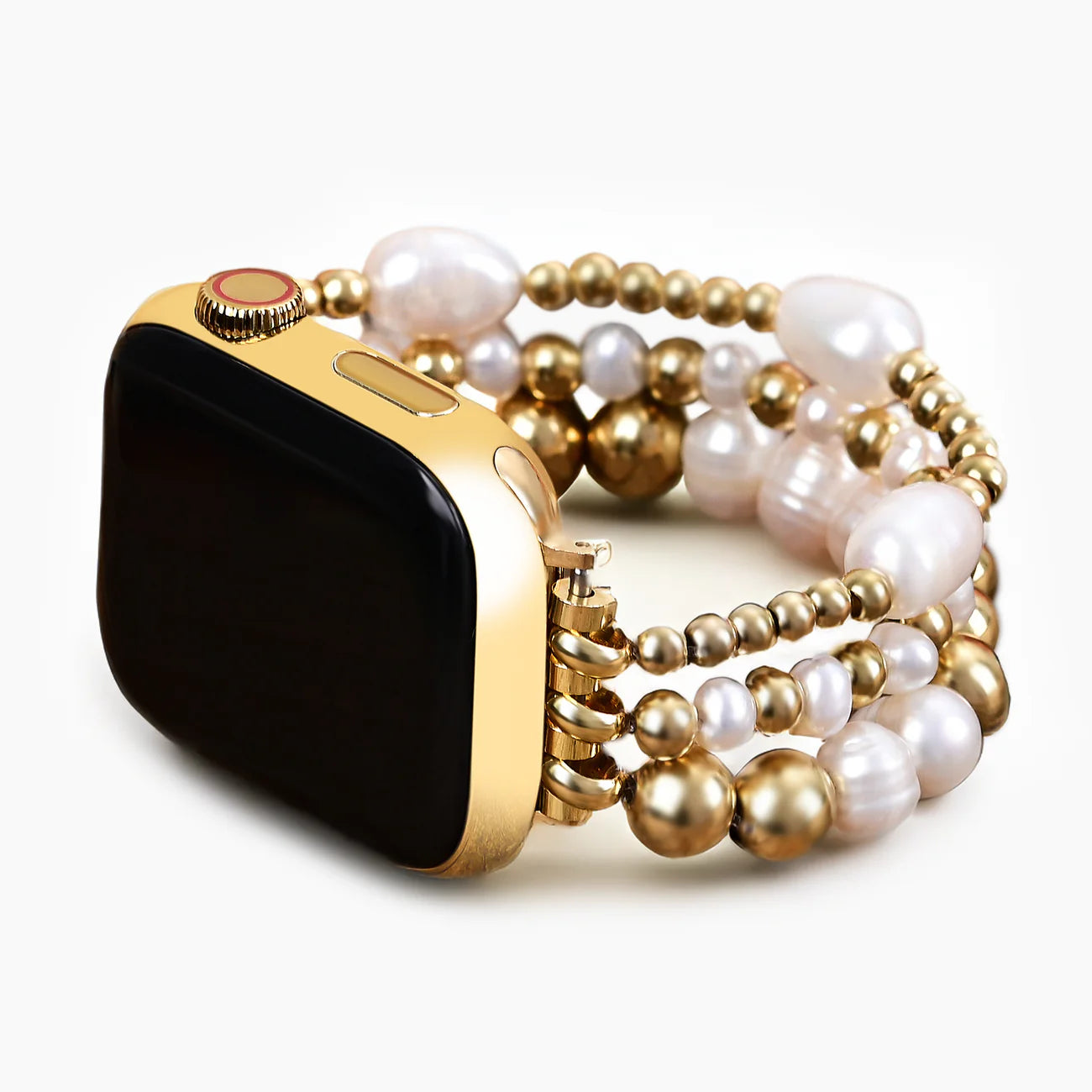 Golden Freshwater Pearl Stretch Apple Watch Band