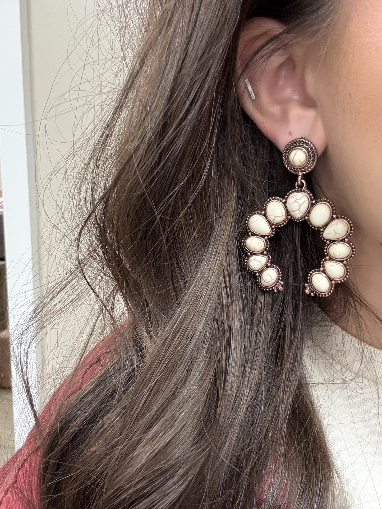 Squash Blossom Stone Earrings