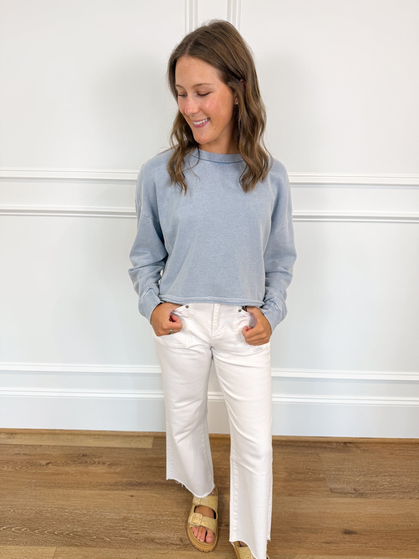Z Supply Circuit Knit Denim Sweatshirt