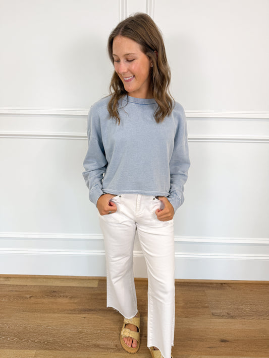 Z Supply Circuit Knit Denim Sweatshirt
