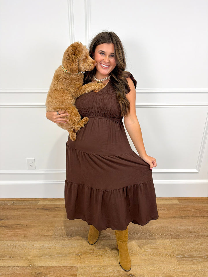 Fireside Flutter Midi Dress