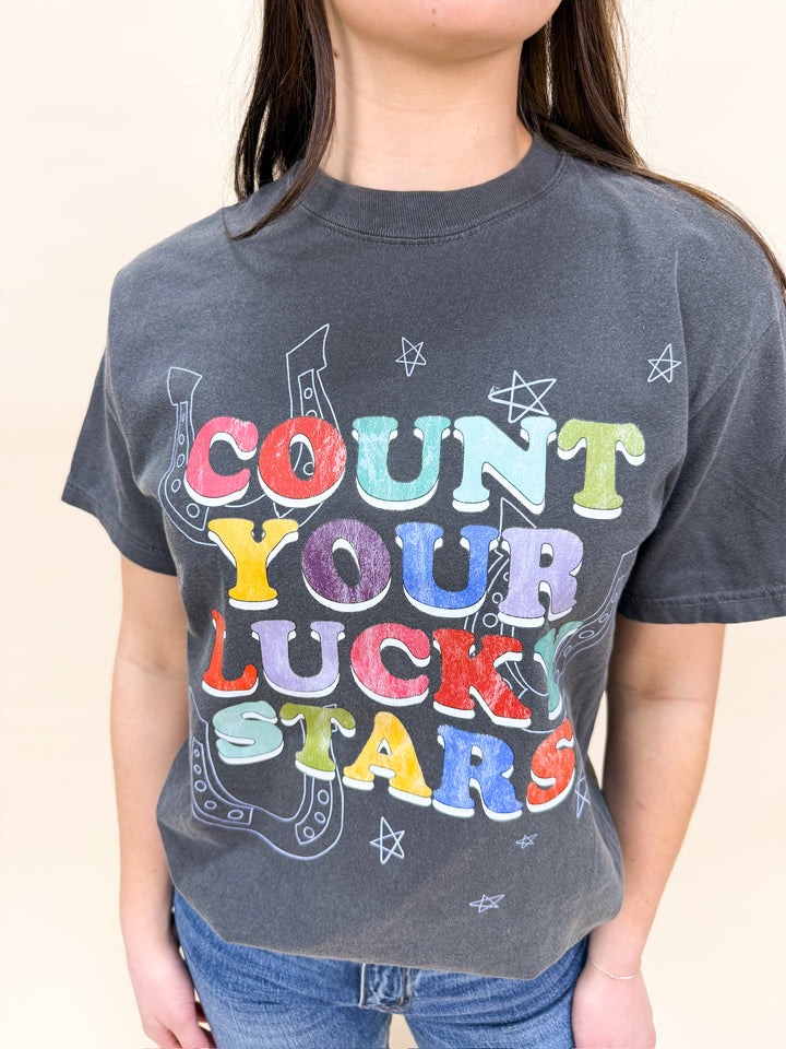 COUNT YOUR LUCKY STARS GRAPHIC TEE