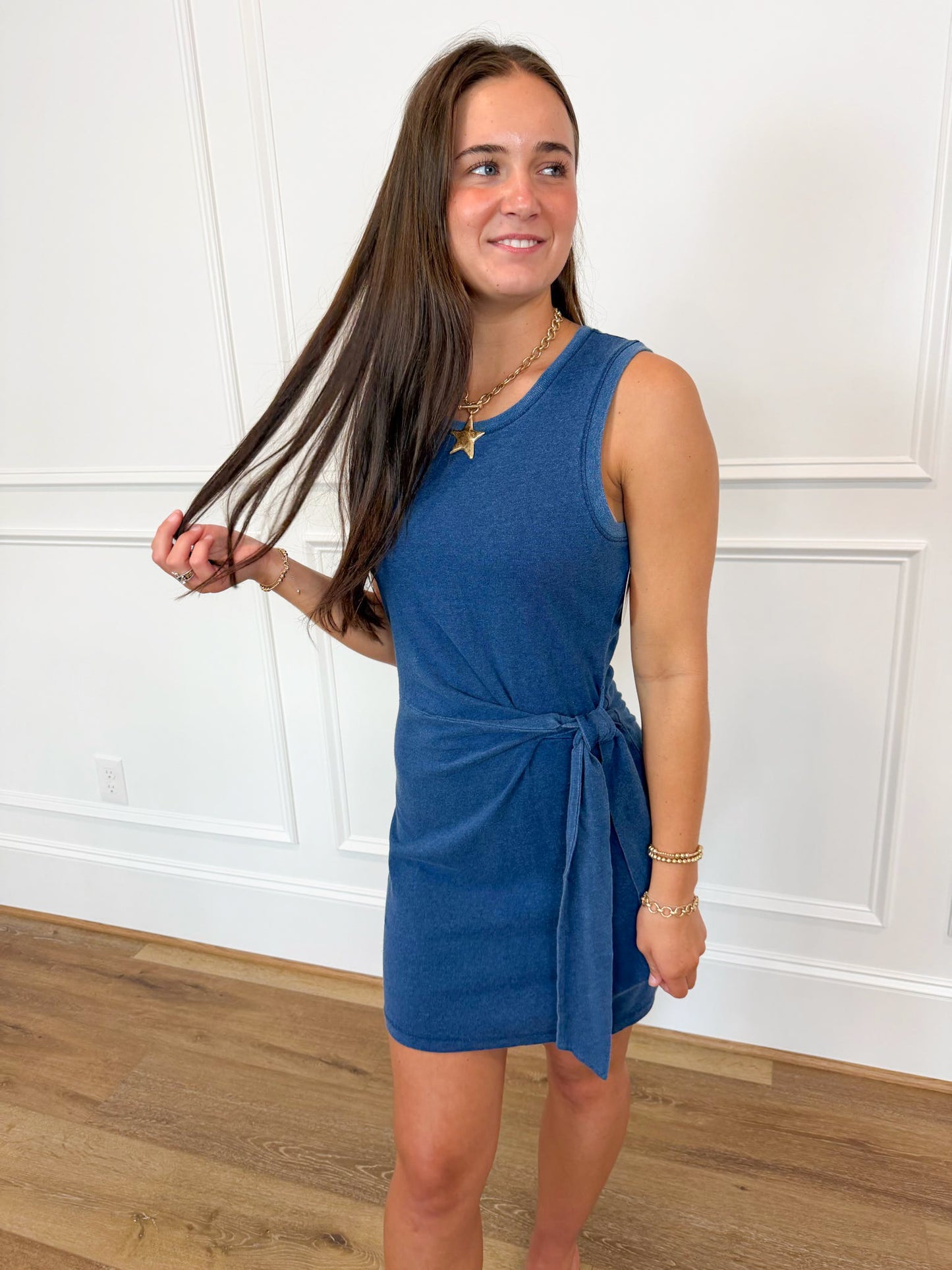 Z SUPPLY Mattie Jersey Denim Mini Dress