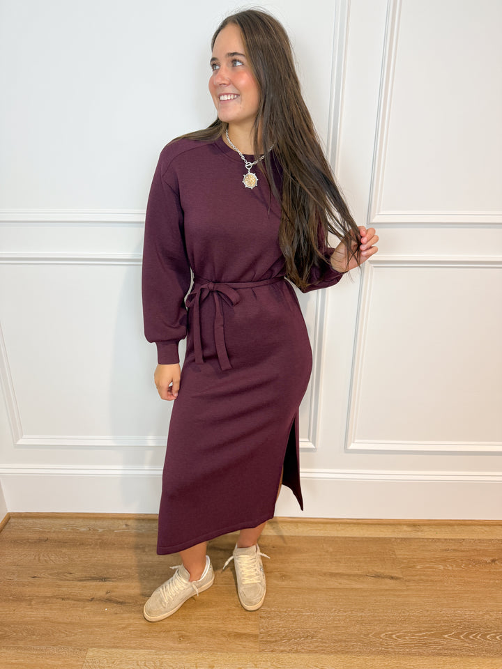 spanx airessentials® long sleeve tie-waist maxi dress