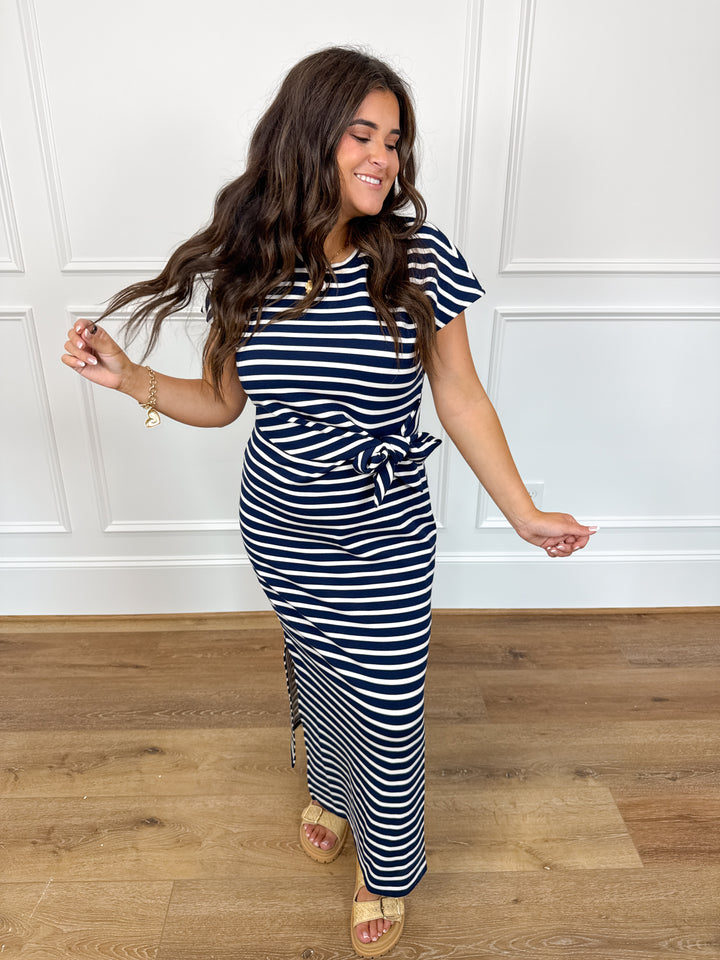 SPANX AIRESSENTIALS TIE-WAIST MAXI DRESS