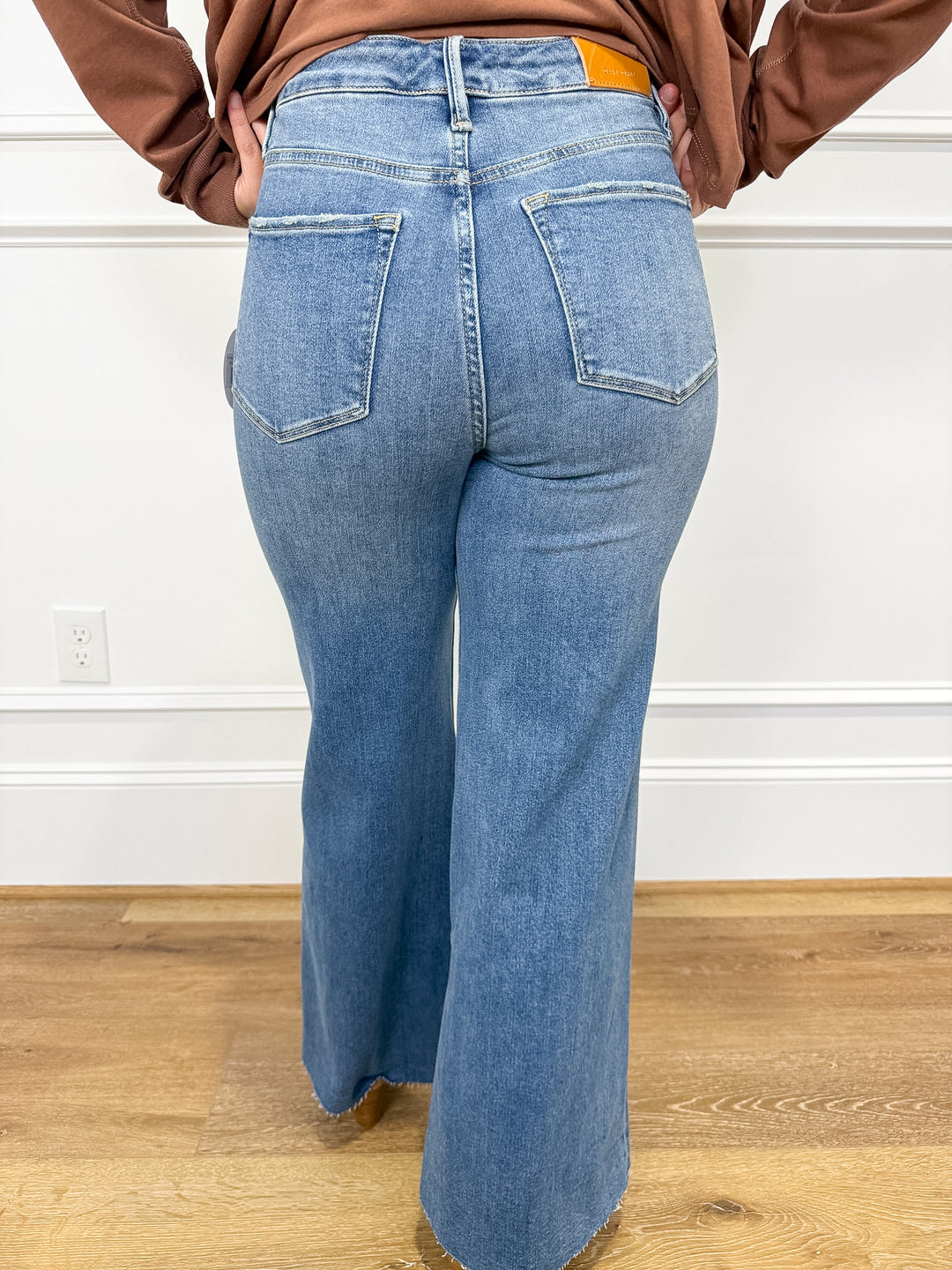 Fiona Dear John Denim High Rise Raw Cut Wide-Leg Jeans