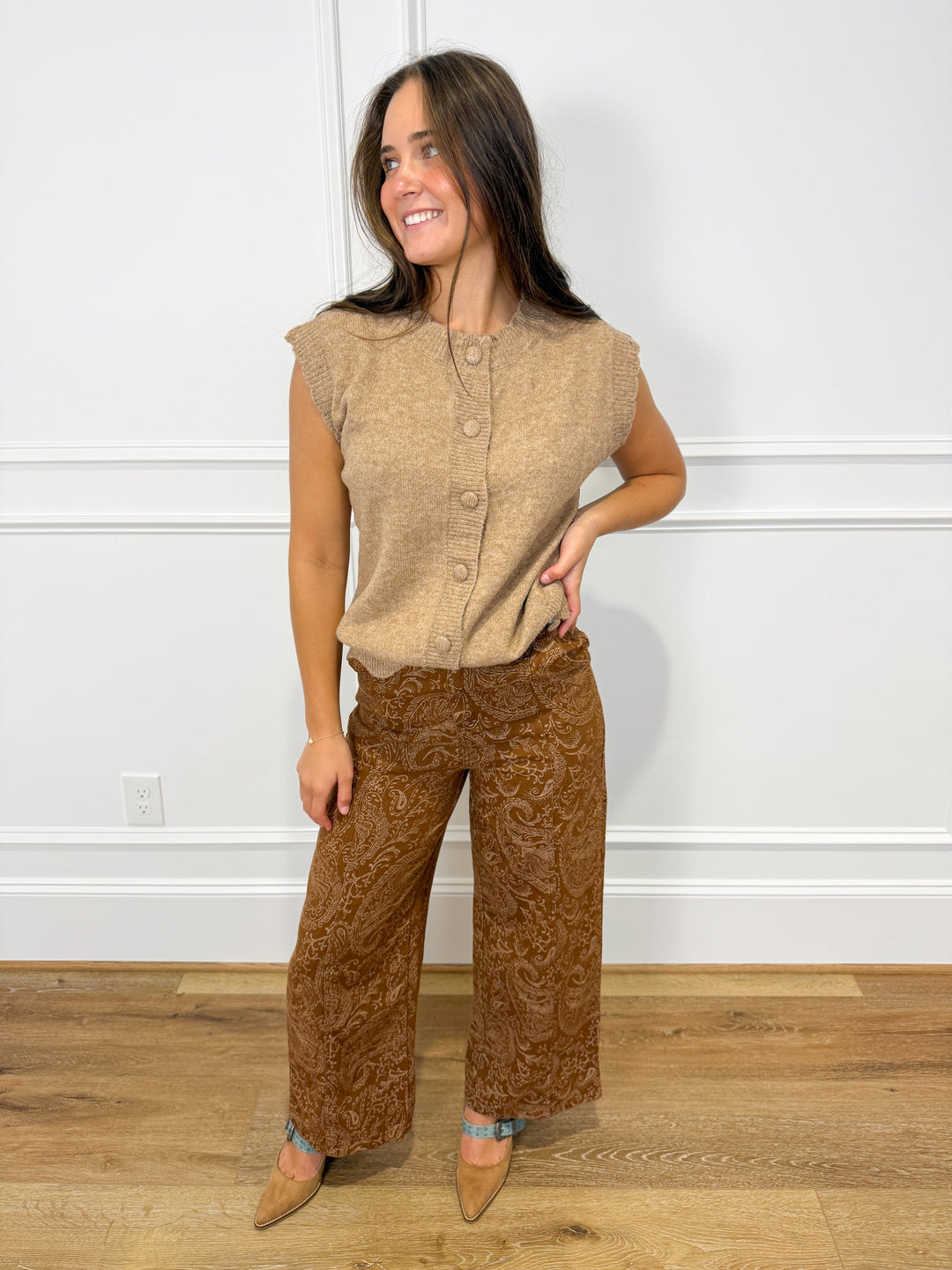Honeyed Hearth Button-Up Sweater