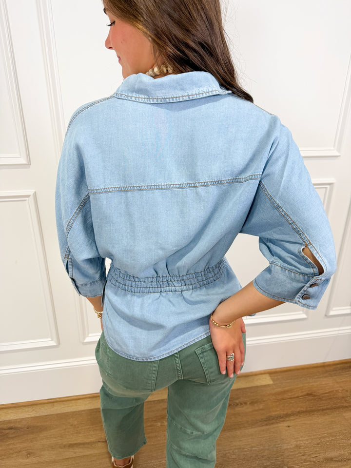 Denim Darling Collared Top