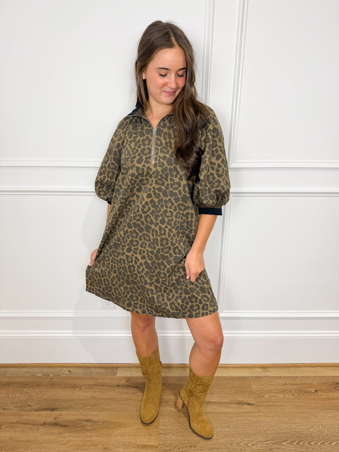 Spotted In Chocolate Mini Dress