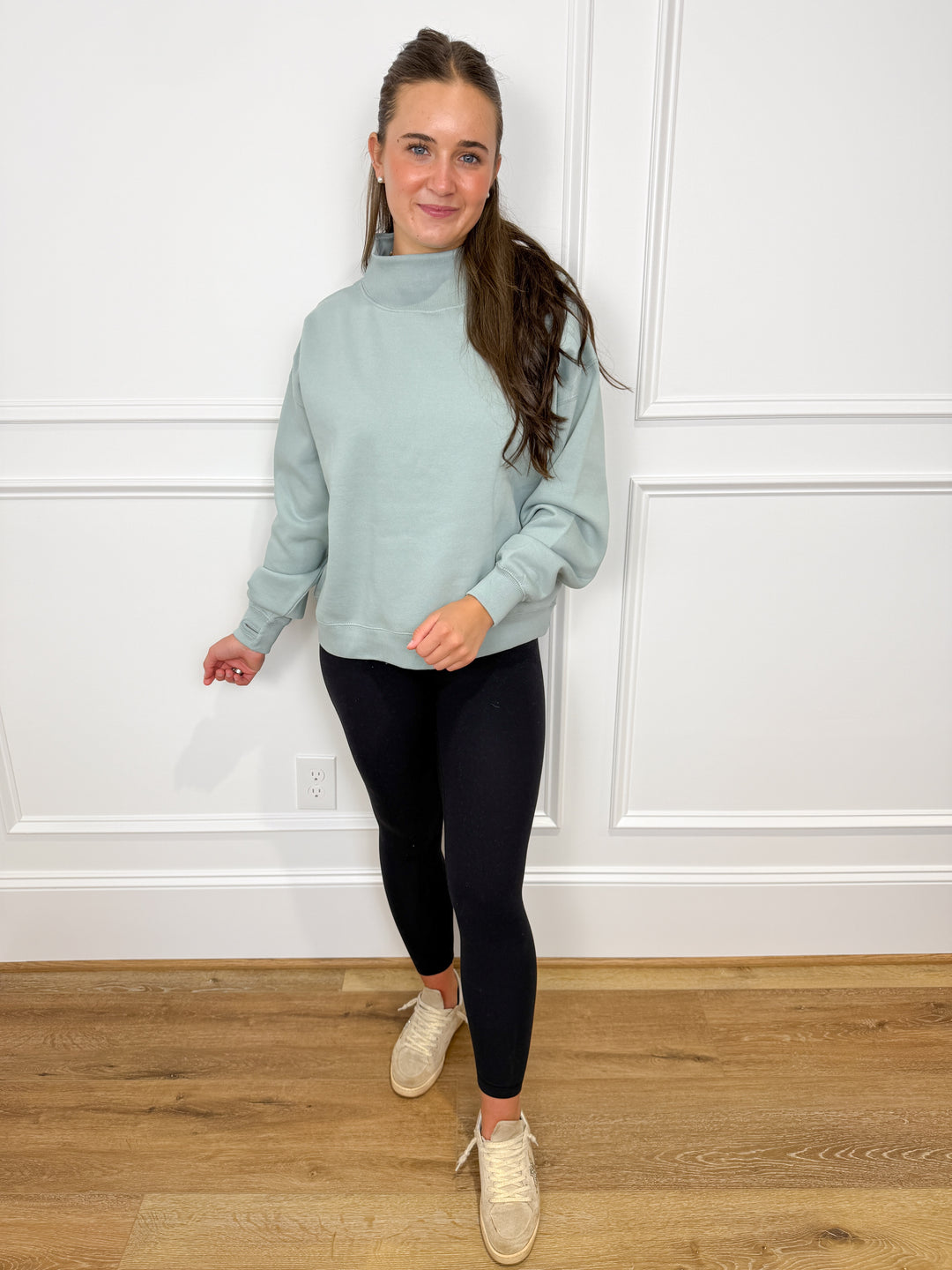 The Meadow Mist Mock-Crew Fleece