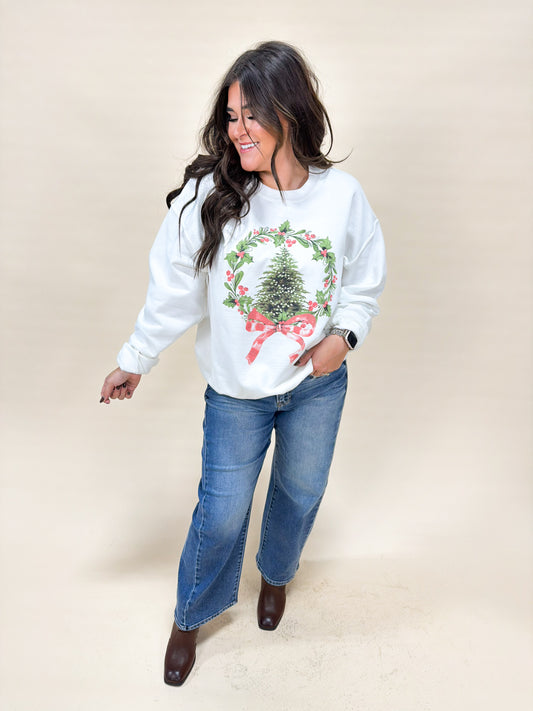 CHRISTMAS WREATH SWEATSHIRT
