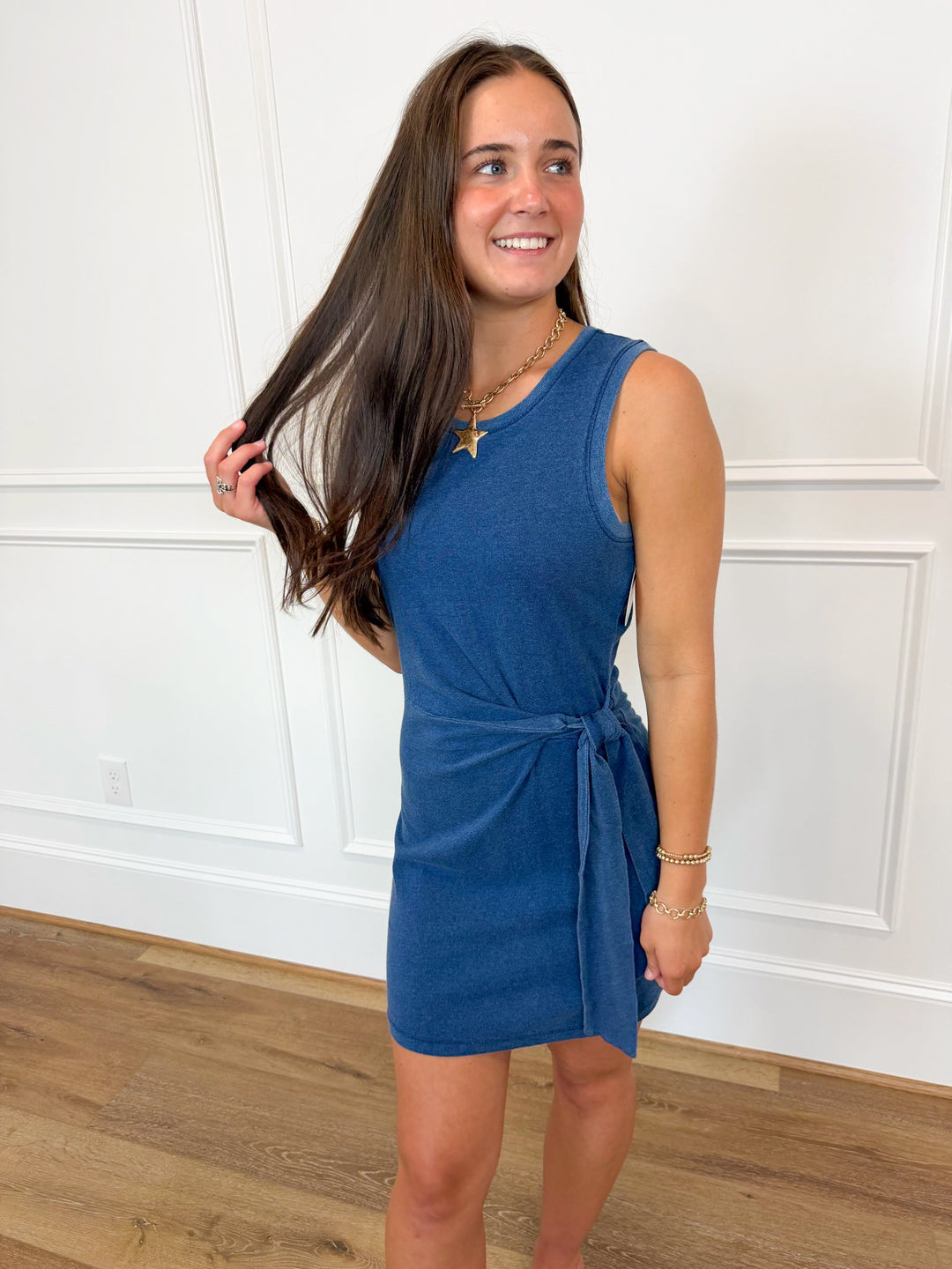 Z Supply Mattie Jersey Denim Mini Dress XS