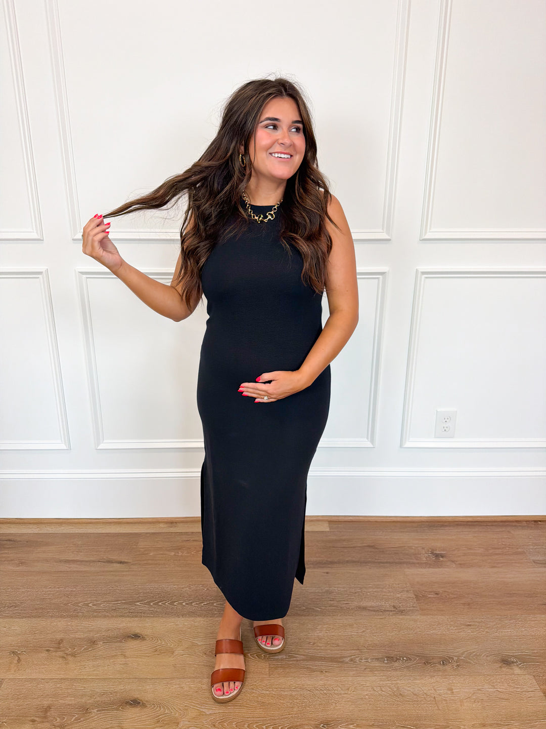 Spanx Women's AirEssentials Maxi Tank Dress in Black size XL