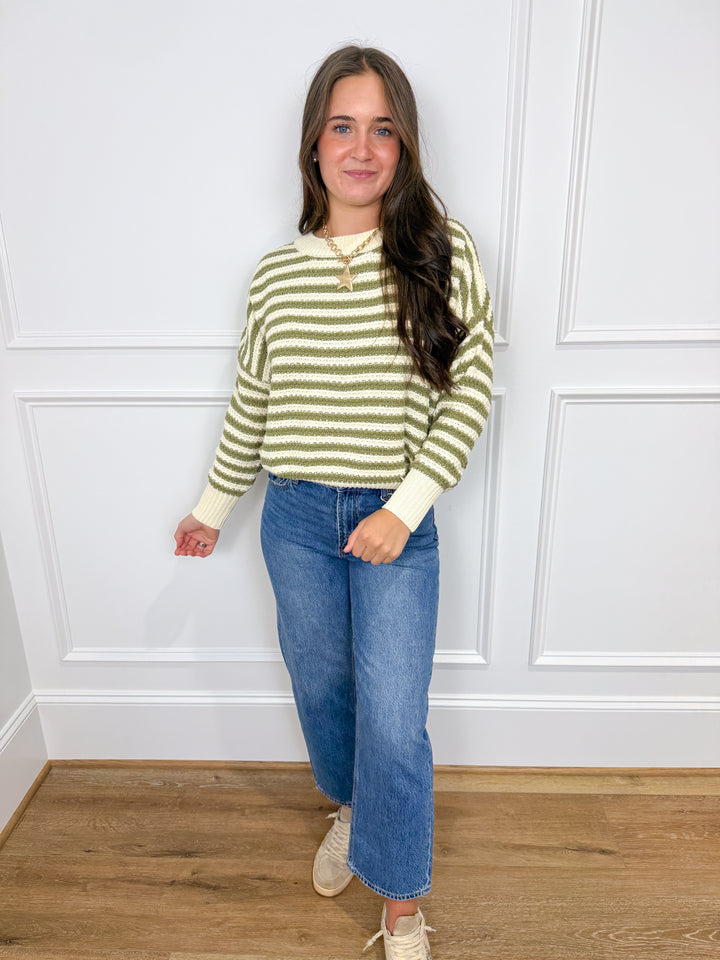 The Olive Grove Crochet Sweater