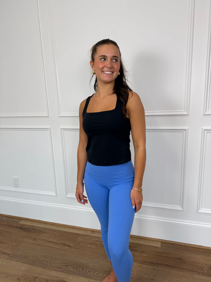 SPANX GET MOVING SQUARE NECK SHELF TANK