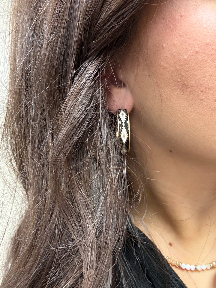 Aztec Hoop Earrings