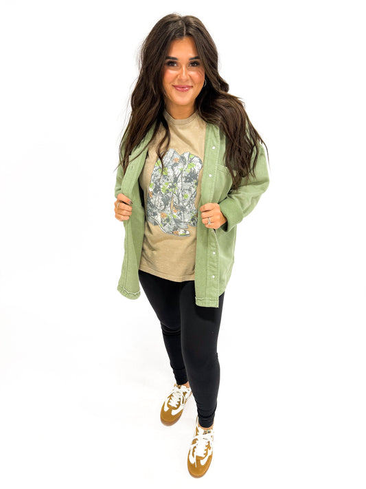 Camo Cowgirl Boot Tee