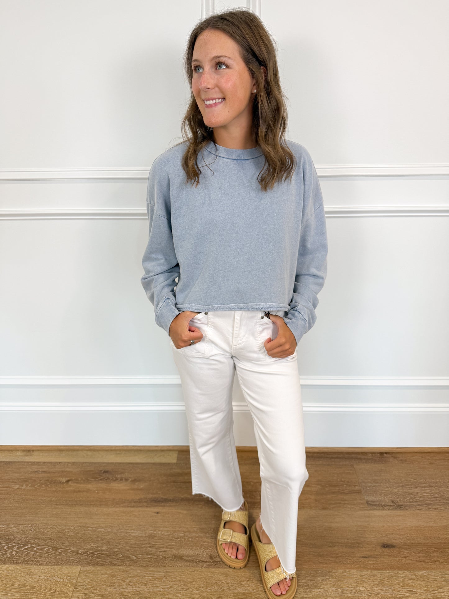 Z Supply Circuit Knit Denim Sweatshirt