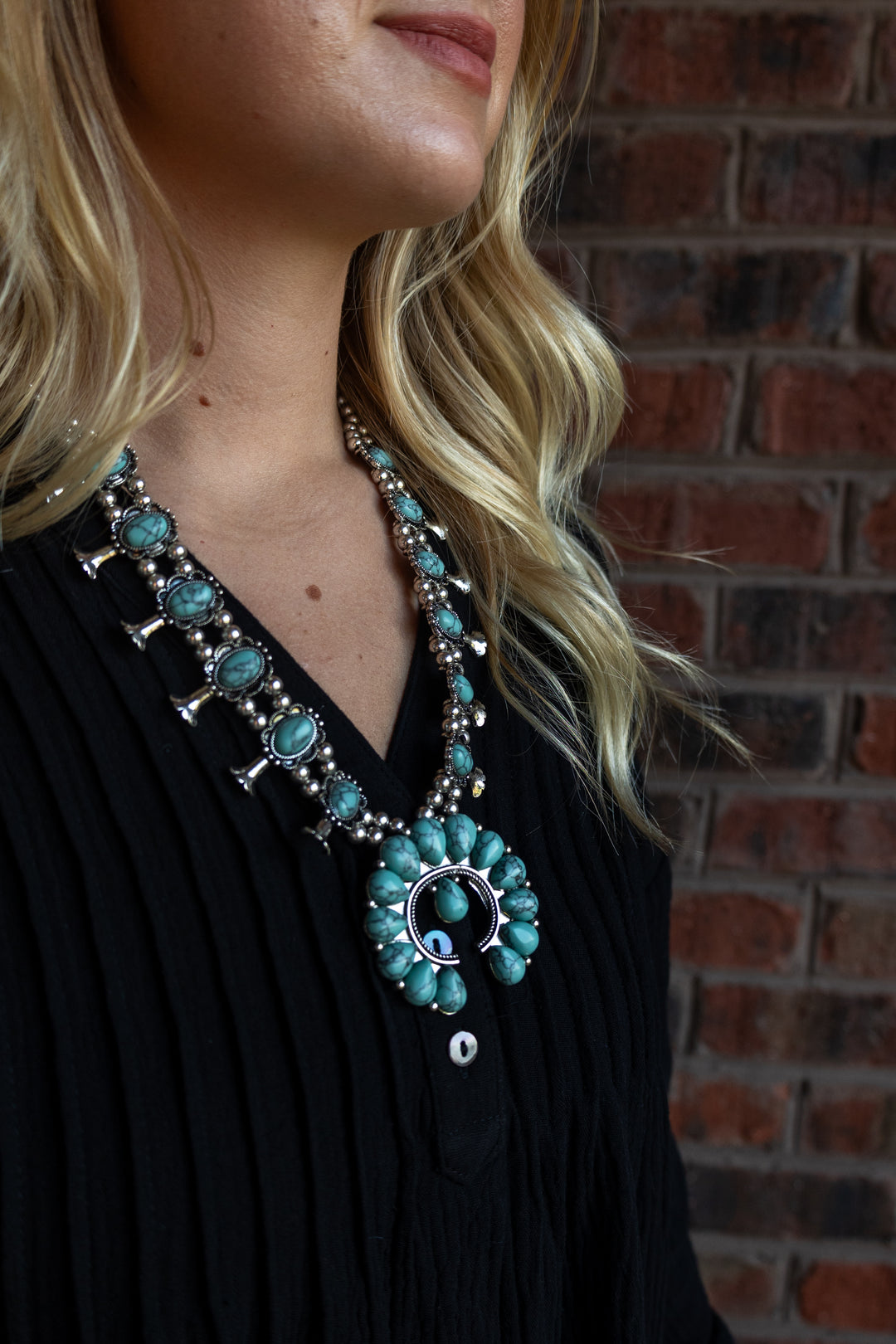 Squash Blossom Turquoise Necklace