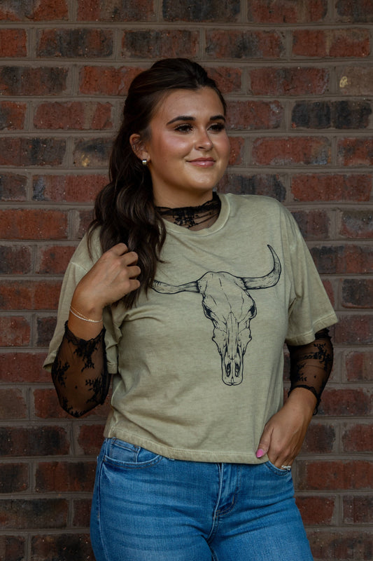 Longhorn Crop Tee