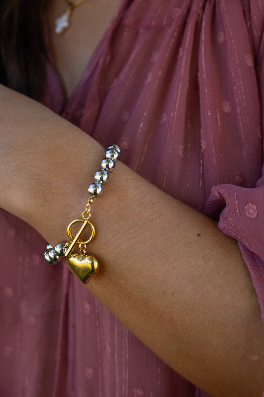 CHANSUTTPEARLS - Glam Heart Bracelet