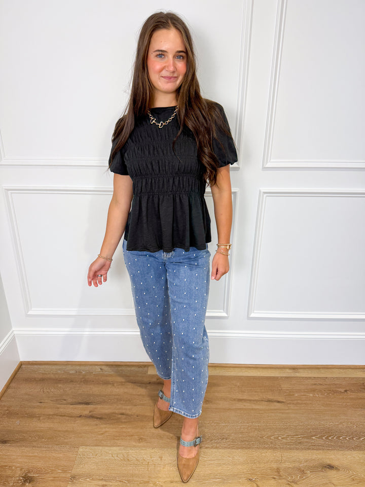 Macie Jean - HR Polkadot Barrel Jean