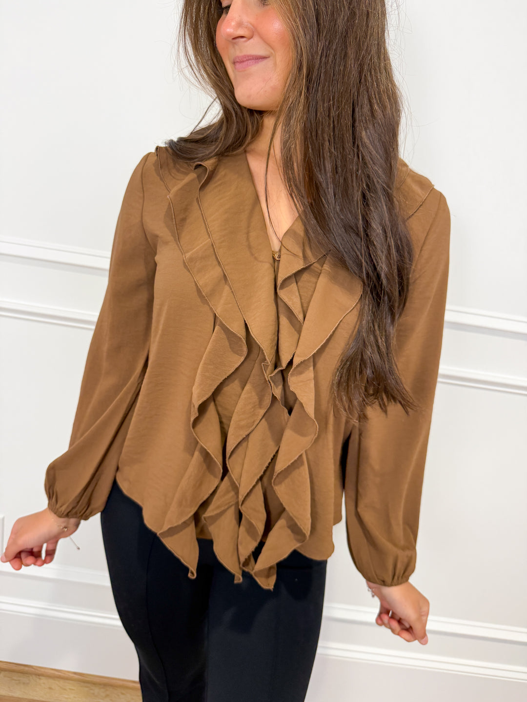 Ruffle Front Blouse