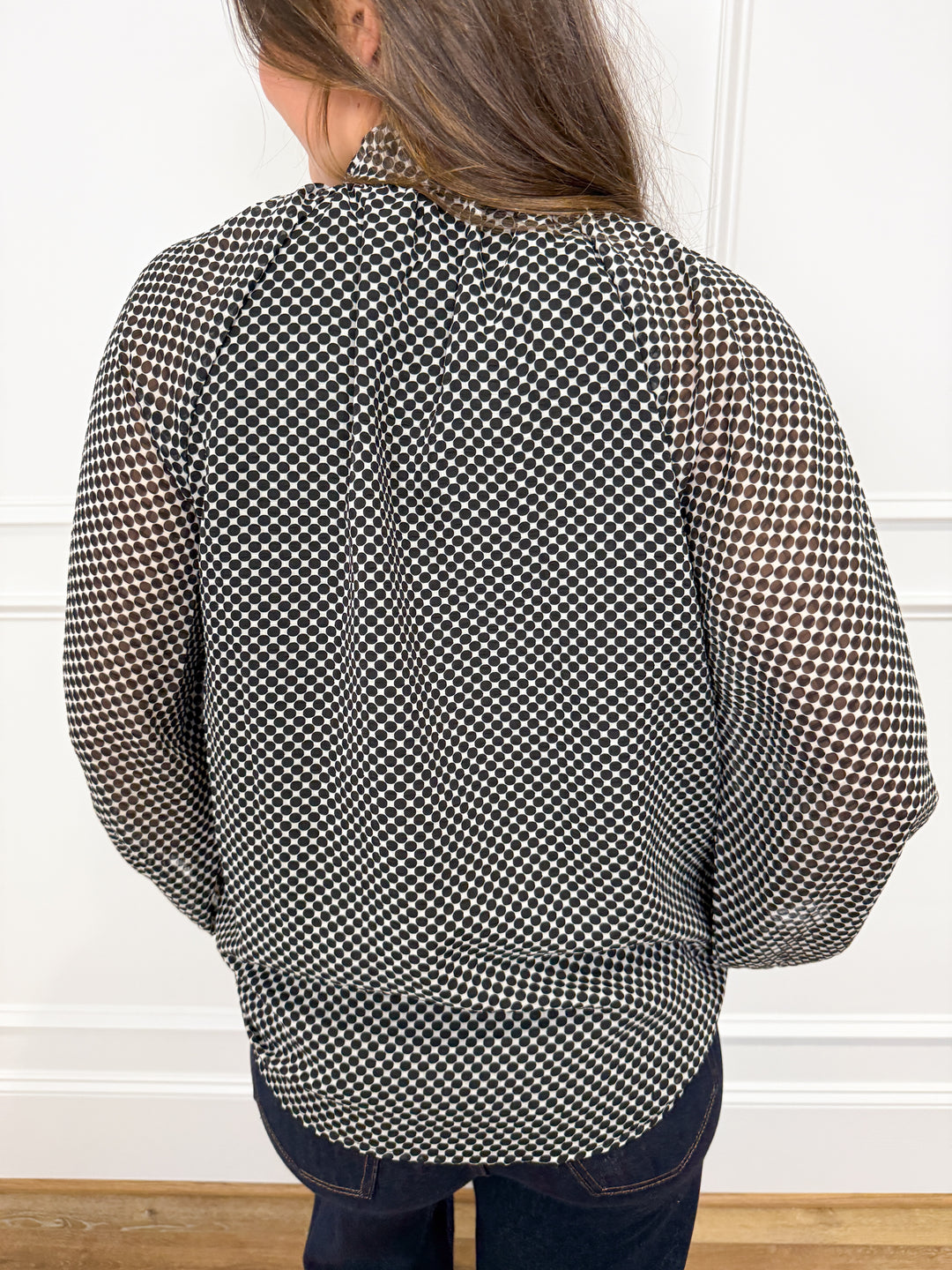Midnight Darling Tie-Neck Blouse