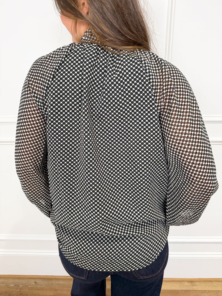 Midnight Darling Tie-Neck Blouse