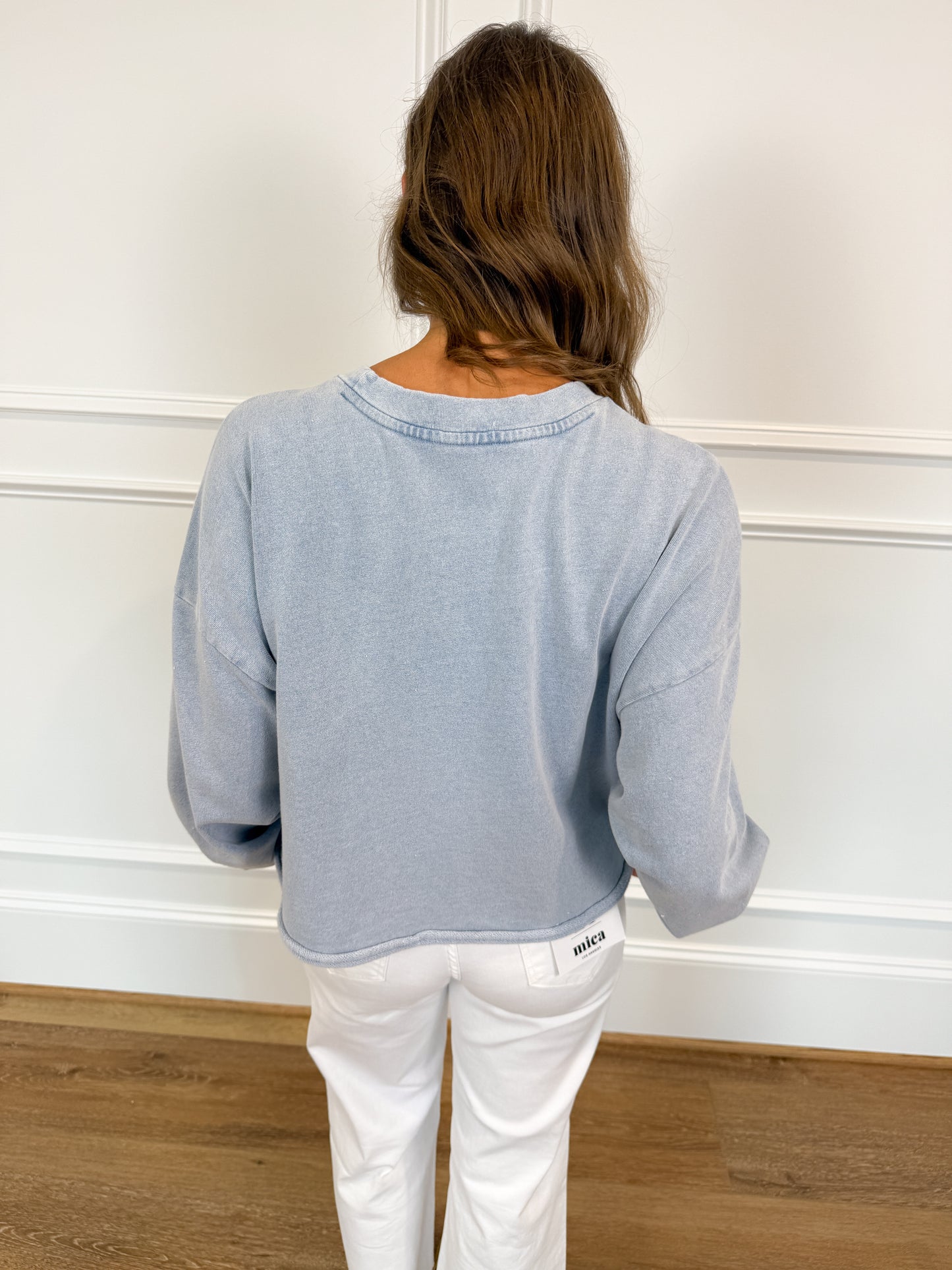 Z Supply Circuit Knit Denim Sweatshirt
