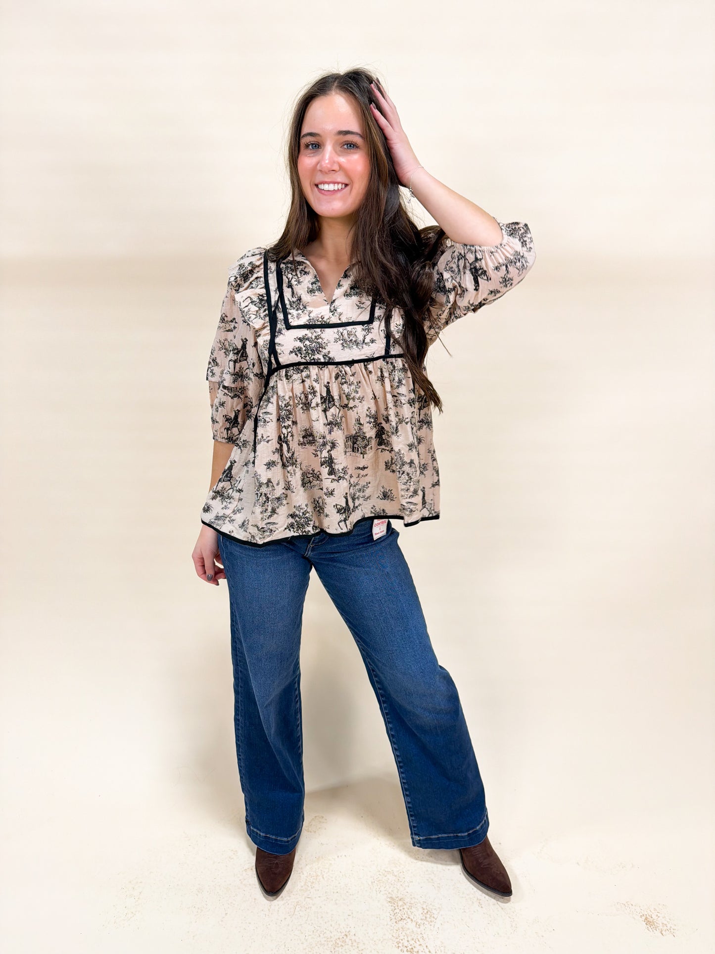 COWBOY CHRISTMAS BLOUSE