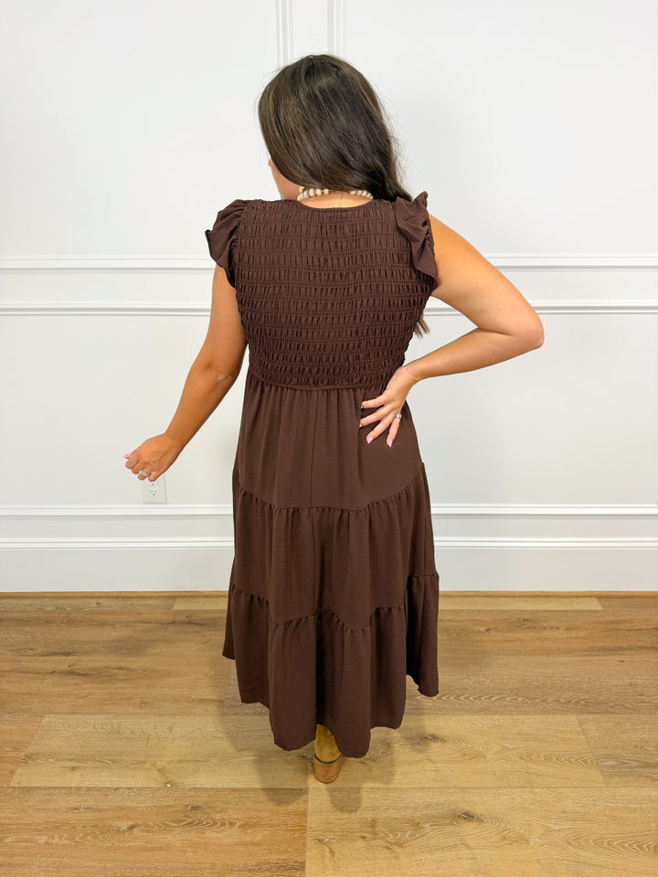 Fireside Flutter Midi Dress