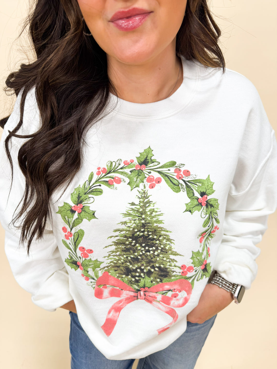 CHRISTMAS WREATH SWEATSHIRT