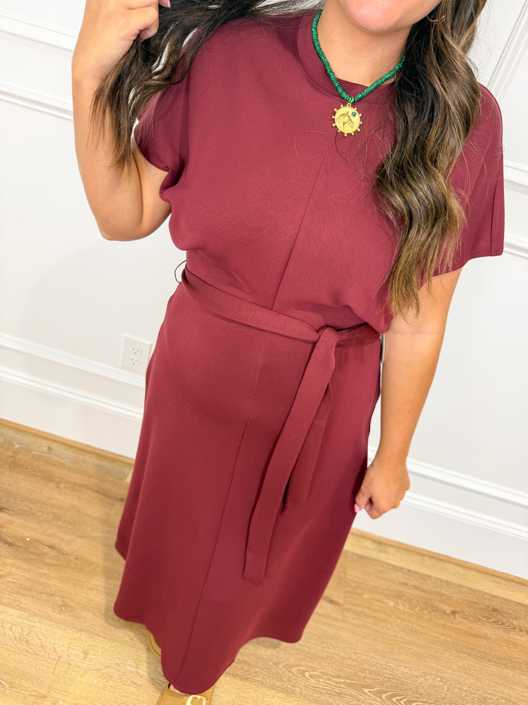 spanx airessentials® draped tie-waist maxi dress