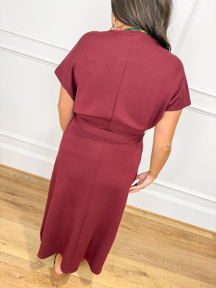 spanx airessentials® draped tie-waist maxi dress