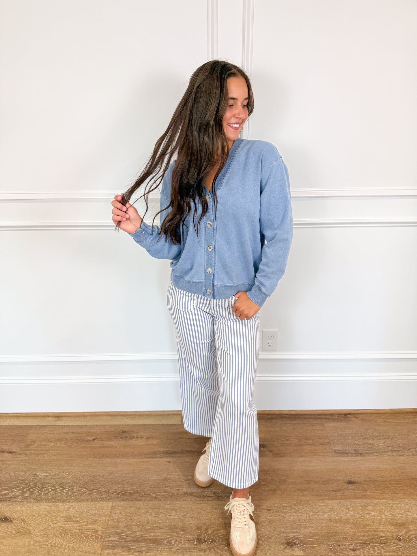 Z Supply Dazed End Knit Denim Cardigan