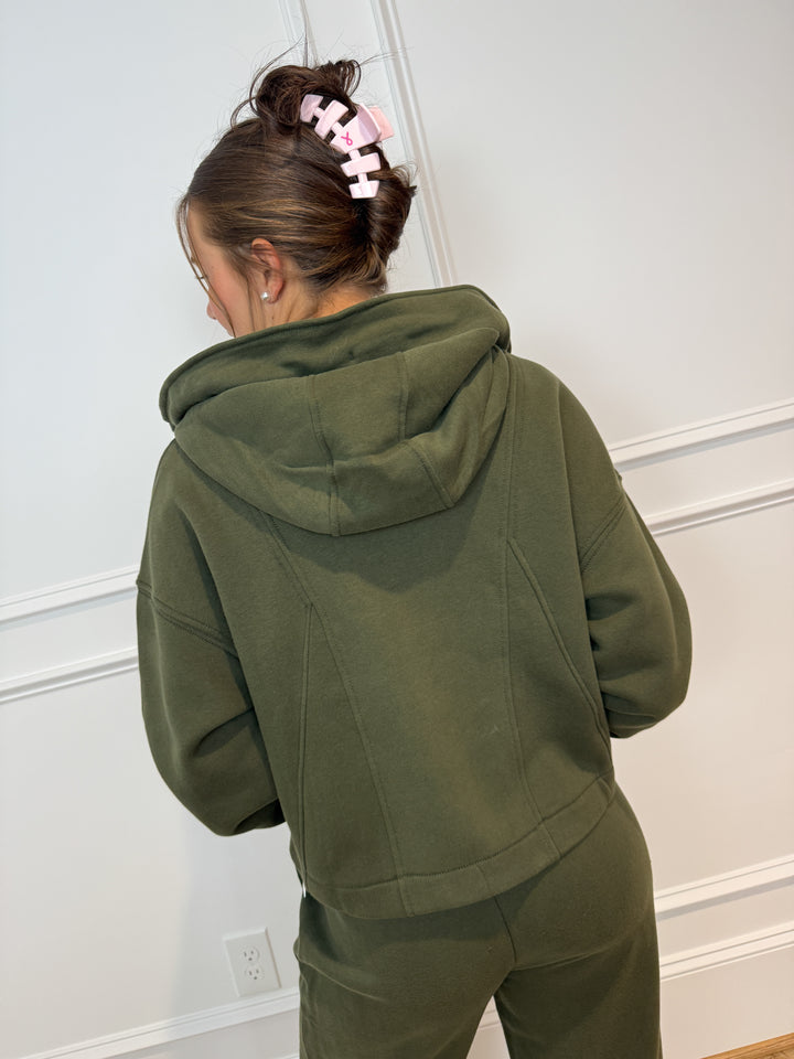 SPANX boostup cotton fleece full zip hoodie