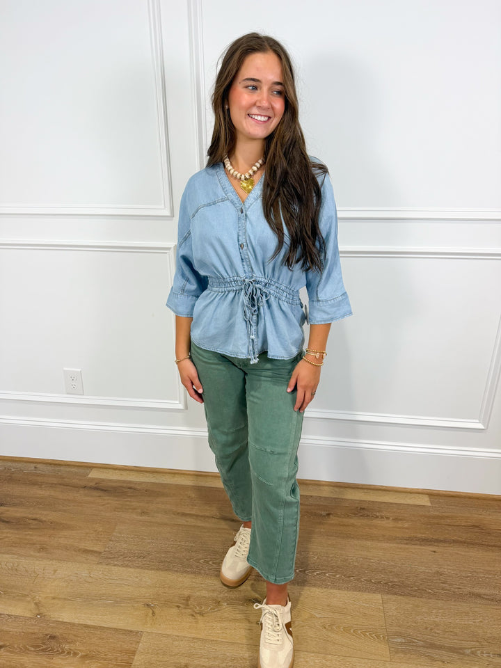 Denim Darling Collared Top