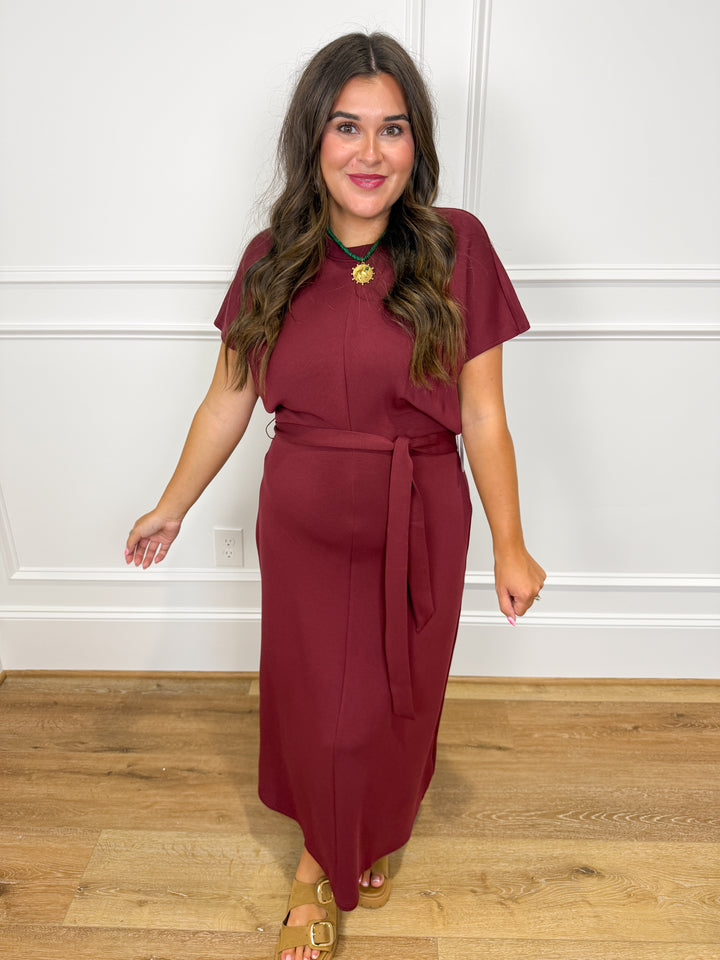 spanx airessentials® draped tie-waist maxi dress