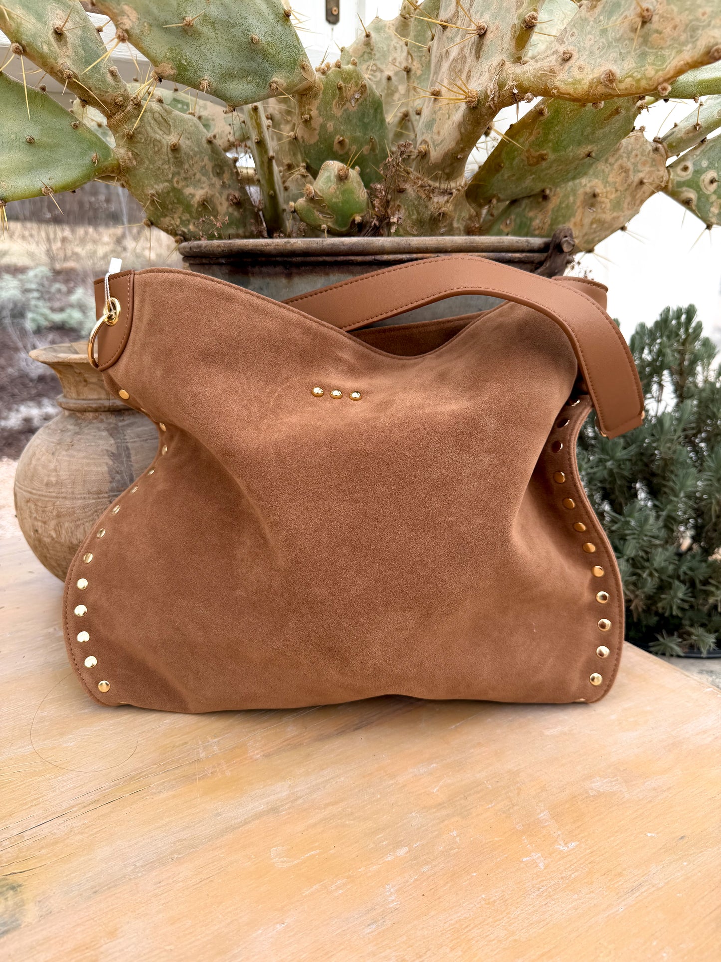 ROSALIE RIVET SUEDE HOBO BAG