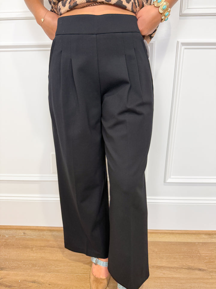 spanx® ponte pleated wide leg pant