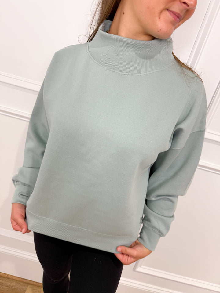The Meadow Mist Mock-Crew Fleece