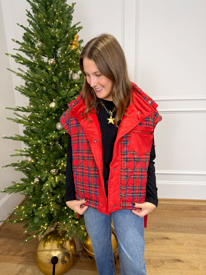 The Christmas Cabin Plaid Vest