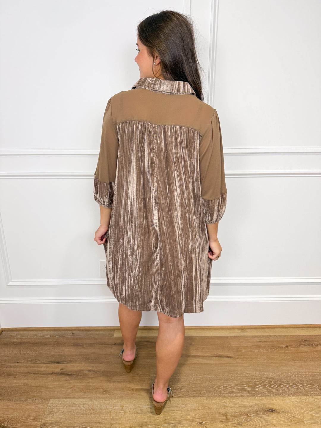 Harvest Haze Crushed Velvet Mini Dress